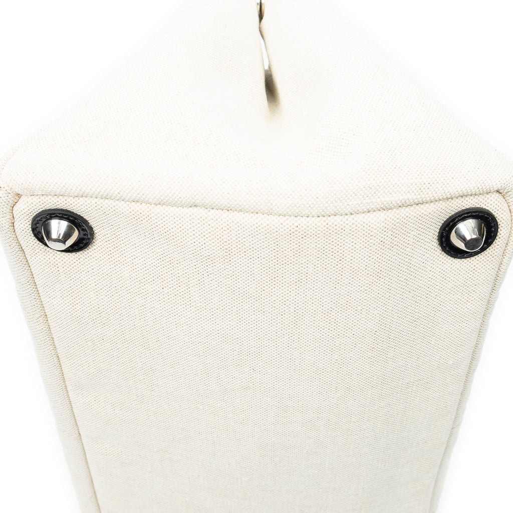 Shoulder Bag Medium Mistolino Canapa Tote Ivory Embellished Canapa Canvas