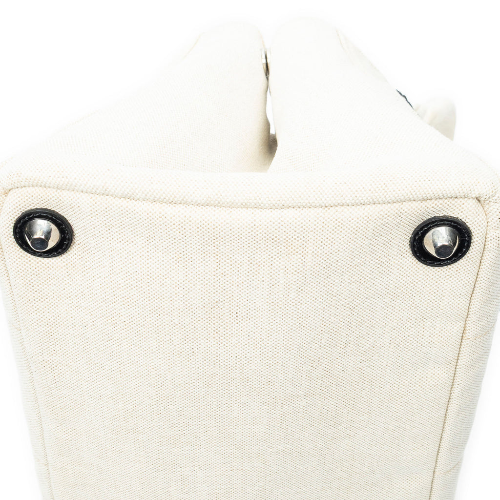 Shoulder Bag Medium Mistolino Canapa Tote Ivory Embellished Canapa Canvas