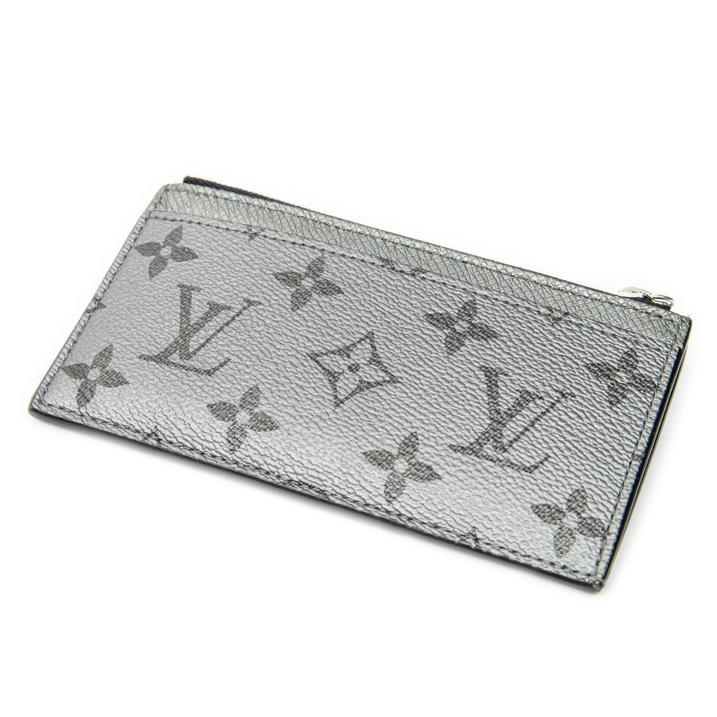Wallet Coin Card Holder Silver Monogram Taigarama