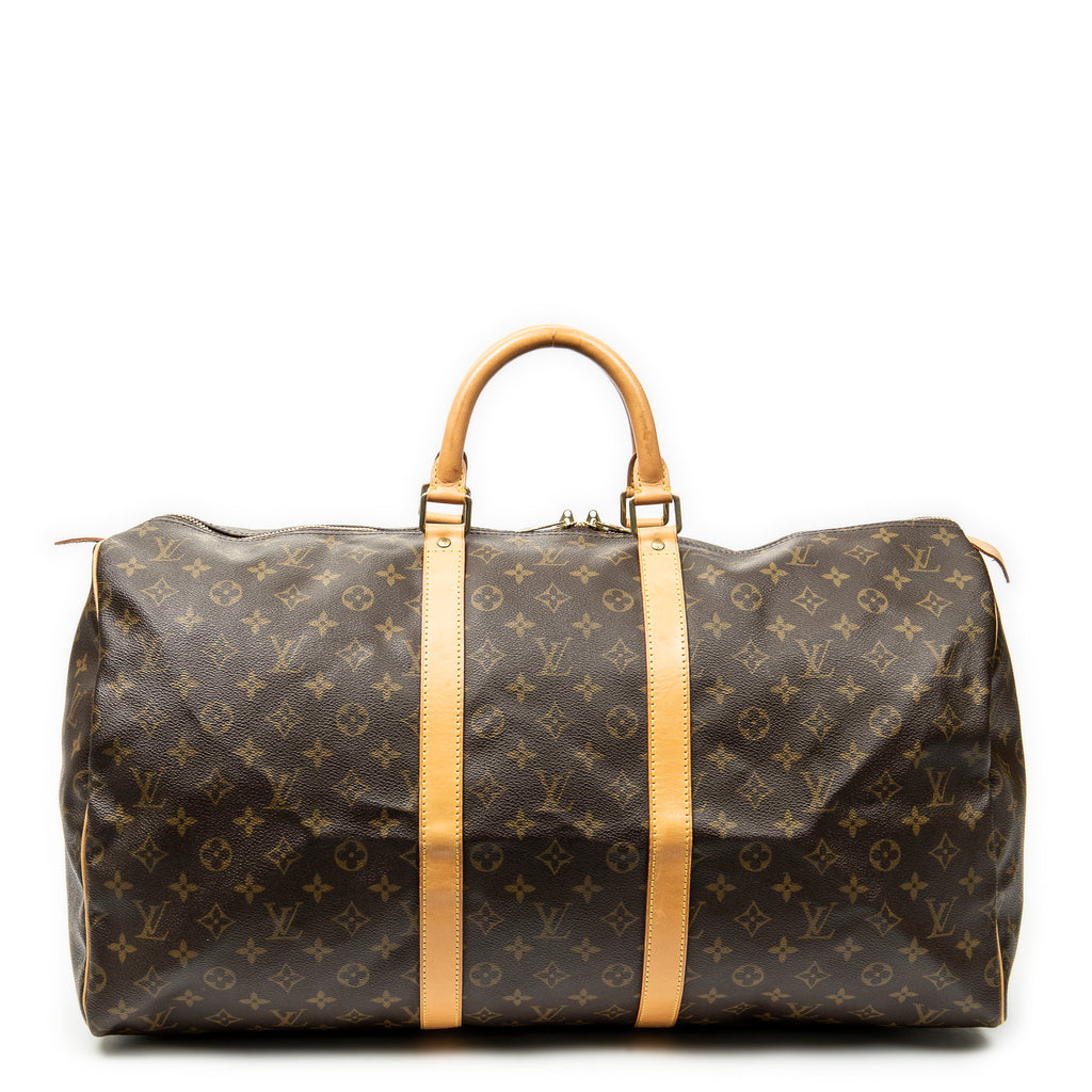 Travel Bag Keepall 55 Brown Monogram Canvas