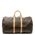 Travel Bag Keepall 55 Brown Monogram Canvas