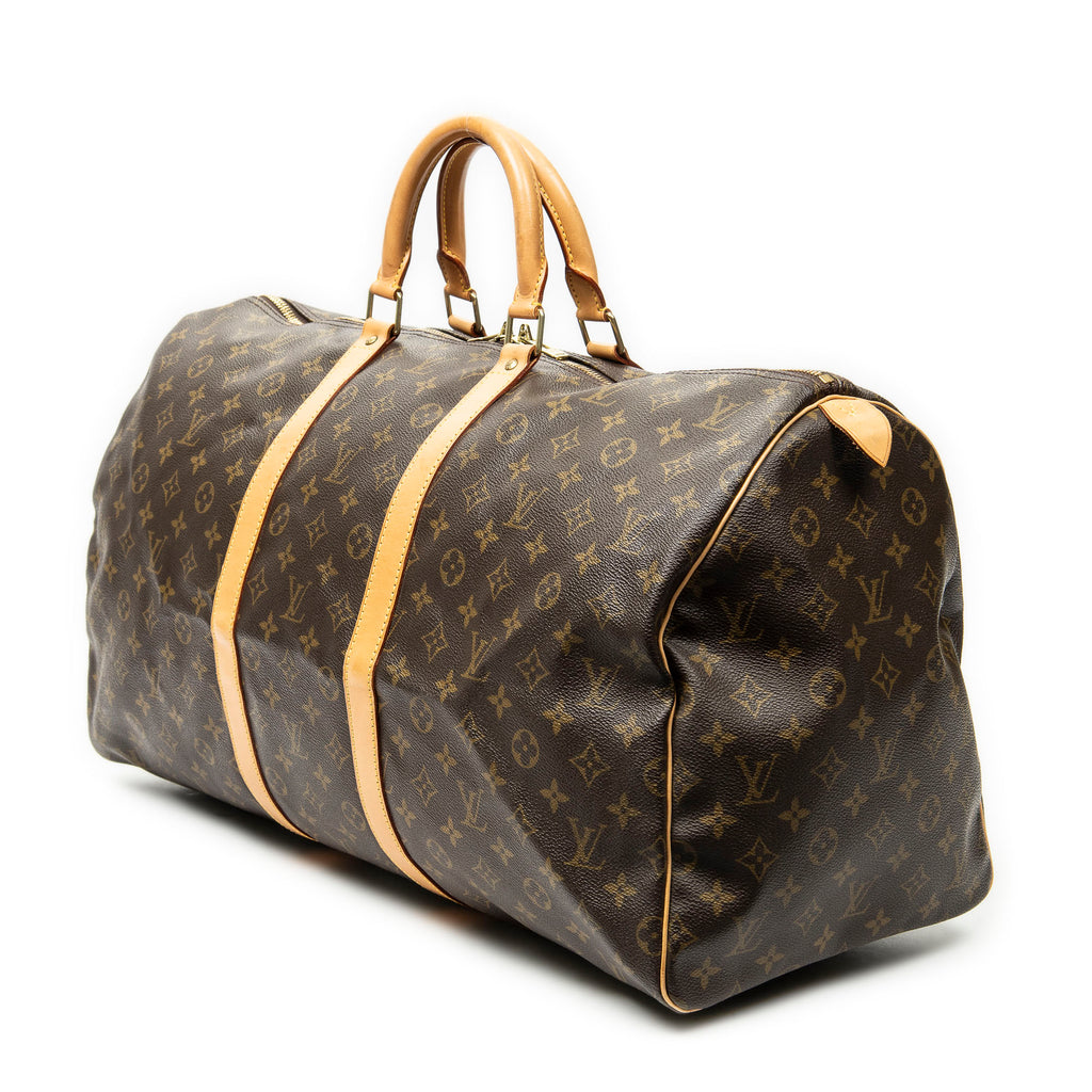 Travel Bag Keepall 55 Brown Monogram Canvas