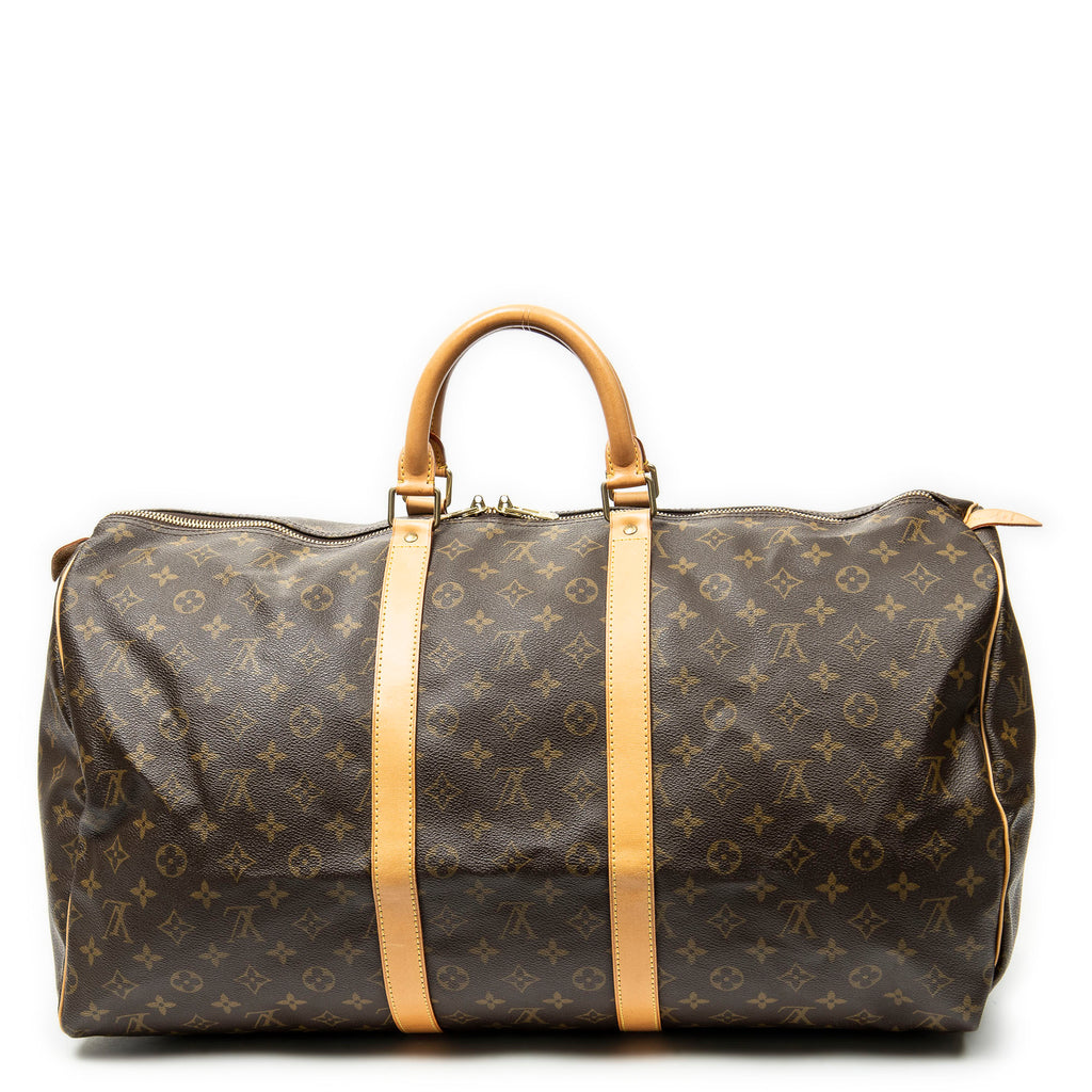 Travel Bag Keepall 55 Brown Monogram Canvas
