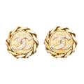 Earrings CC Rhinestone Chain Clip On Earrings Gold Gold Plated