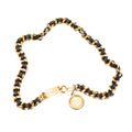 Belt CC Medallion Leather Chain Belt Black Gold Plated