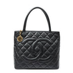 Shoulder Bag Timeless Medallion Tote Black Quilted Caviar Leather
