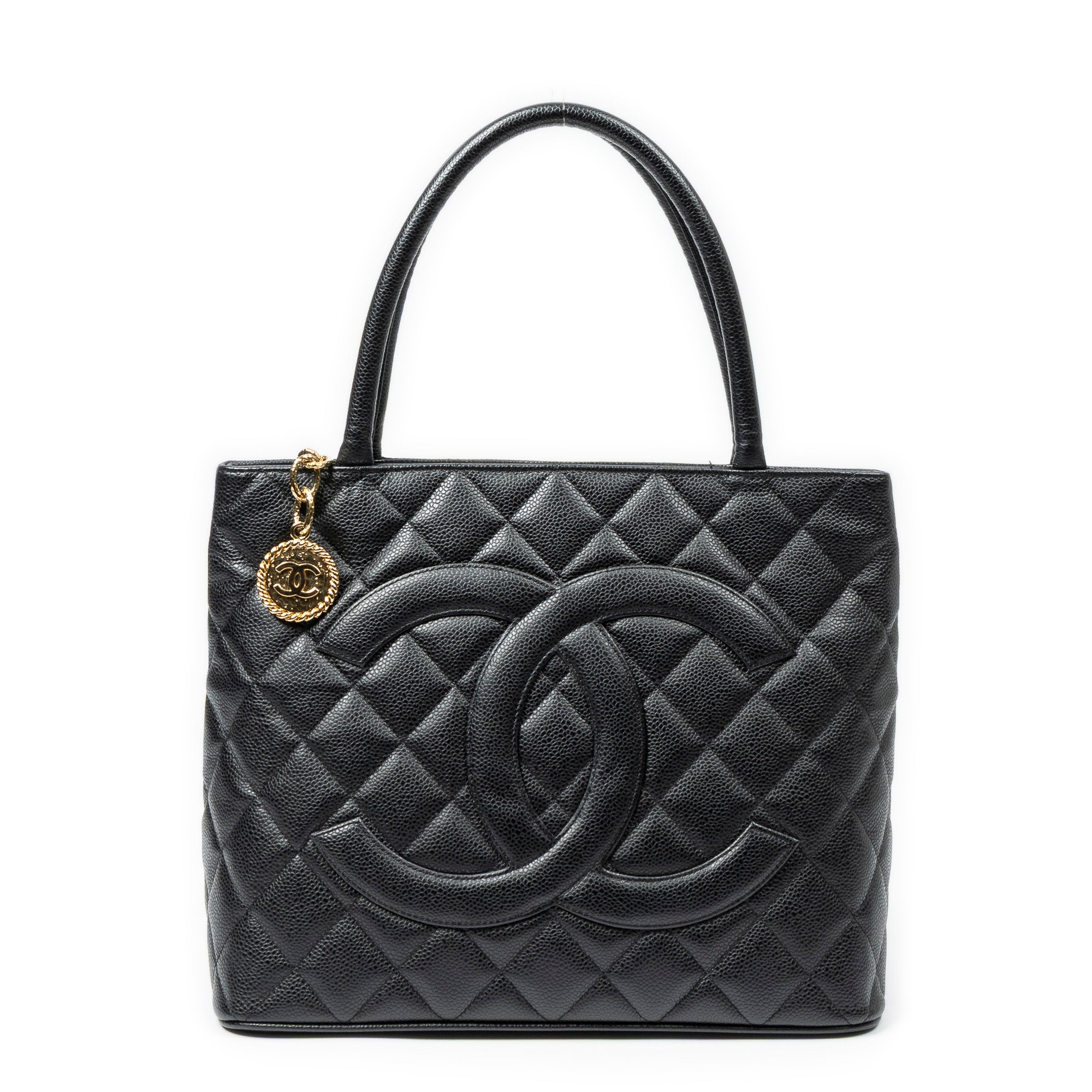 Shoulder Bag Timeless Medallion Tote Black Quilted Caviar Leather