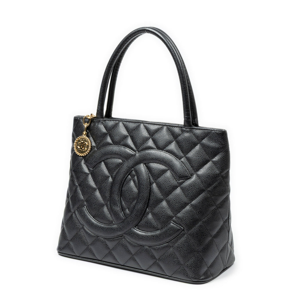 Shoulder Bag Timeless Medallion Tote Black Quilted Caviar Leather