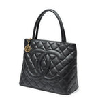 Shoulder Bag Timeless Medallion Tote Black Quilted Caviar Leather