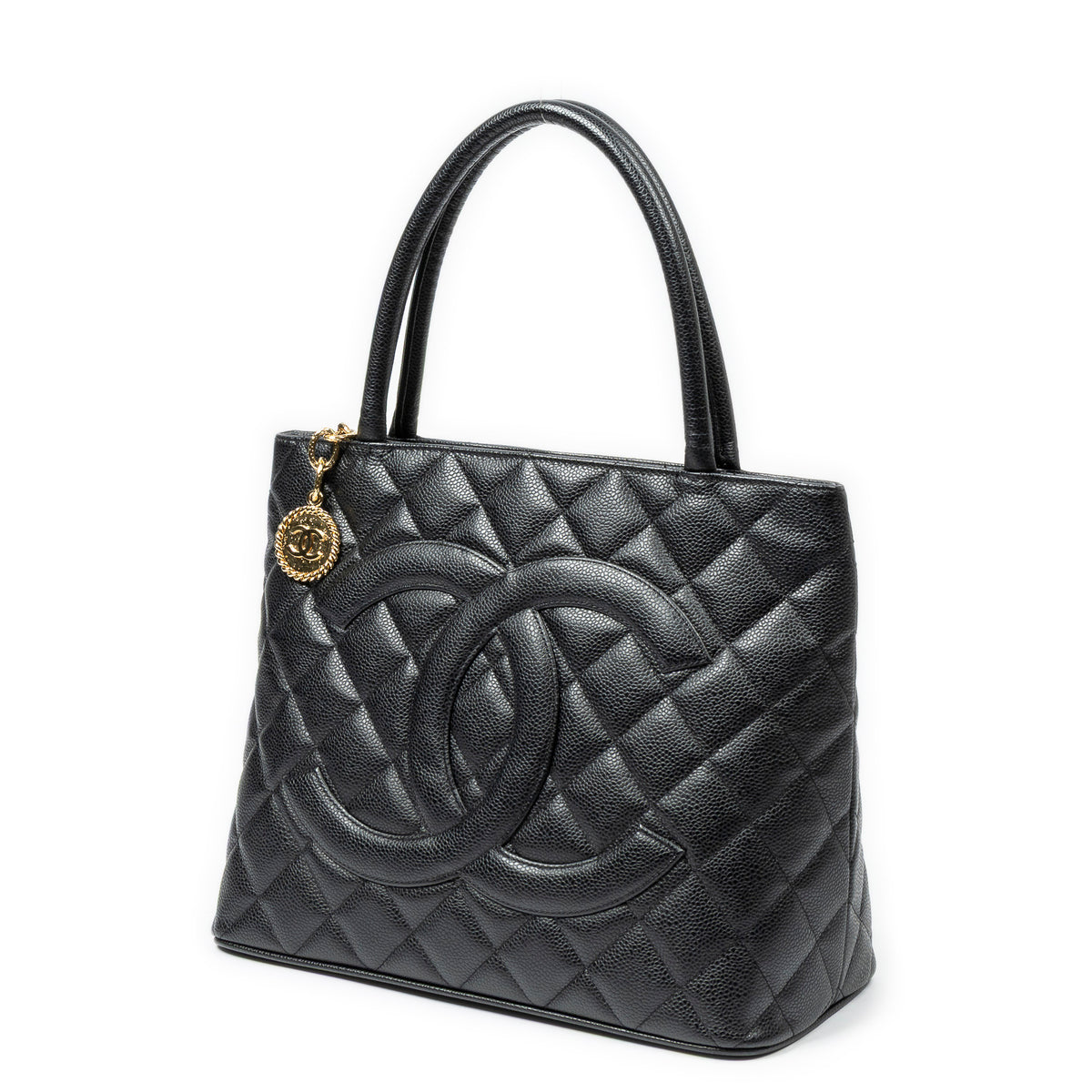 Shoulder Bag Timeless Medallion Tote Black Quilted Caviar Leather