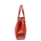 Shoulder Bag Square Bamboo Classic Tote Red Monogrammed Canvas