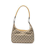 Shoulder Bag Small Shoulder Zip Hobo Beige Monogrammed Canvas
