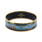 Bracelet Enamel Bangle MM Navy Printed Motif