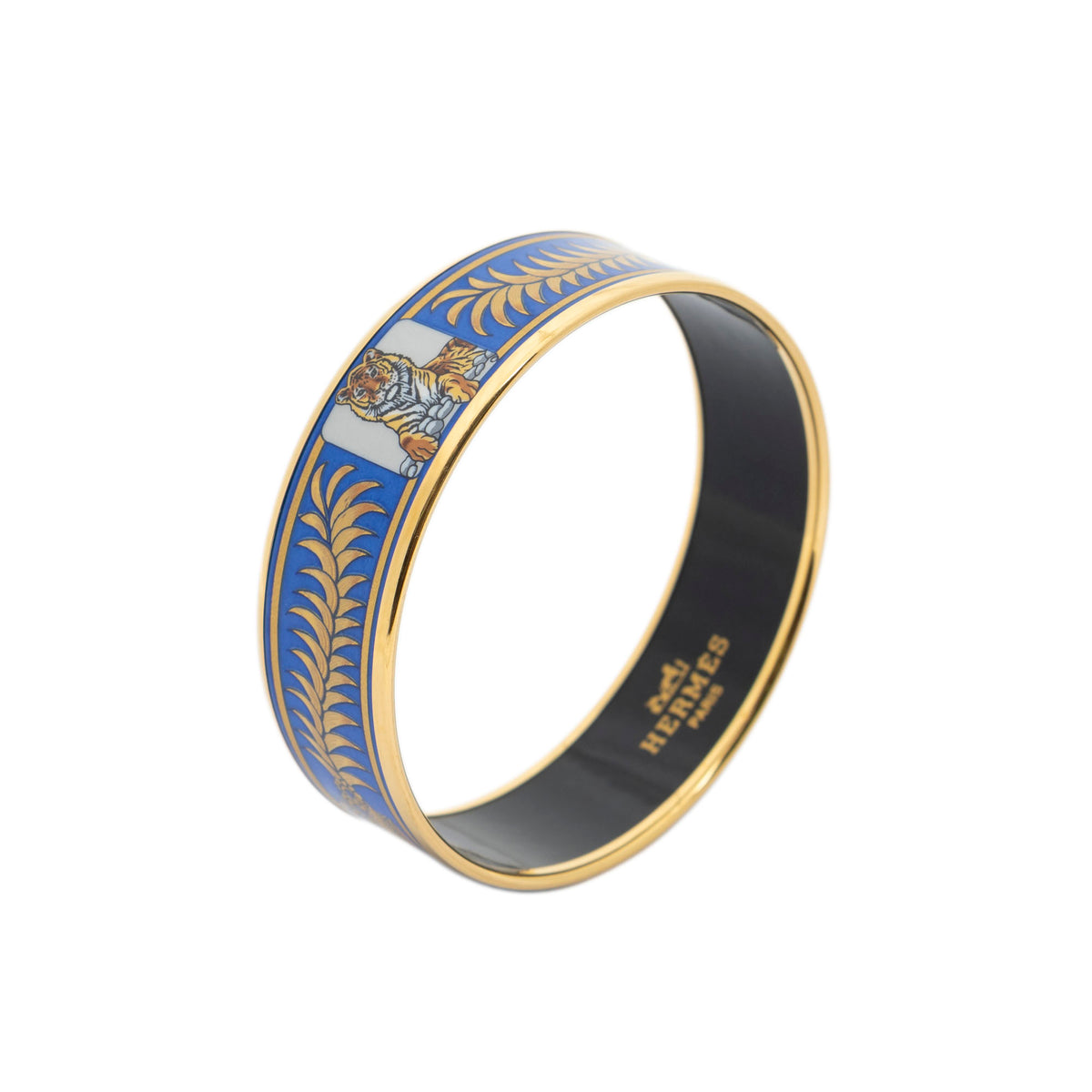 Bracelet Enamel Bangle MM Blue Tiger Motif