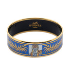 Bracelet Enamel Bangle MM Blue Tiger Motif