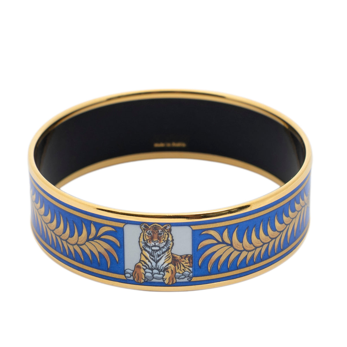 Bracelet Enamel Bangle MM Blue Tiger Motif