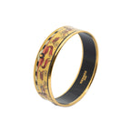 Bracelet Enamel Bangle MM Yellow Horse Carriage Motif