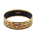 Bracelet Enamel Bangle MM Yellow Horse Carriage Motif