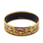 Bracelet Enamel Bangle MM Yellow Horse Carriage Motif