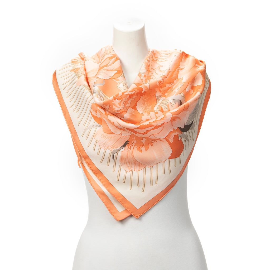 Scarf Scarf Orange 100% Twill Silk