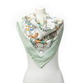 Scarf Scarf Light Green 100% Twill Silk