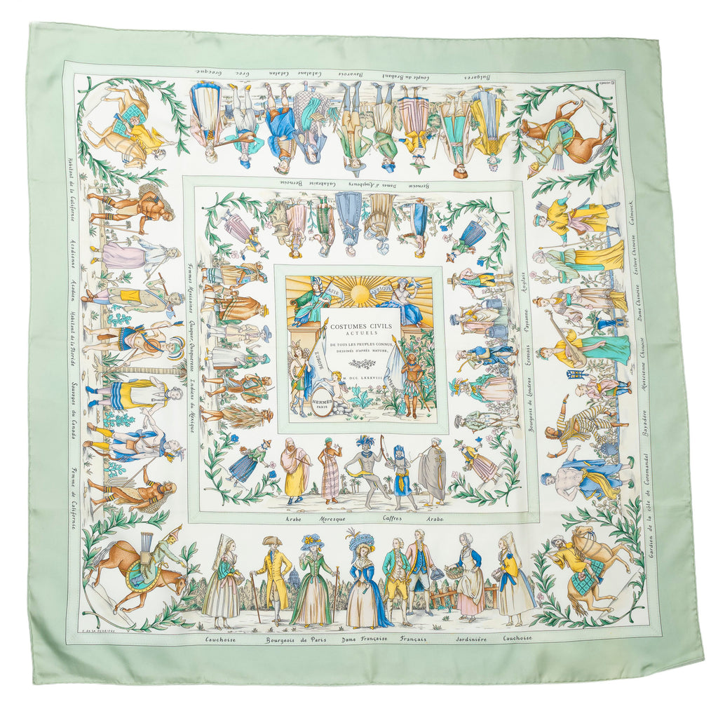 Scarf Scarf Light Green 100% Twill Silk