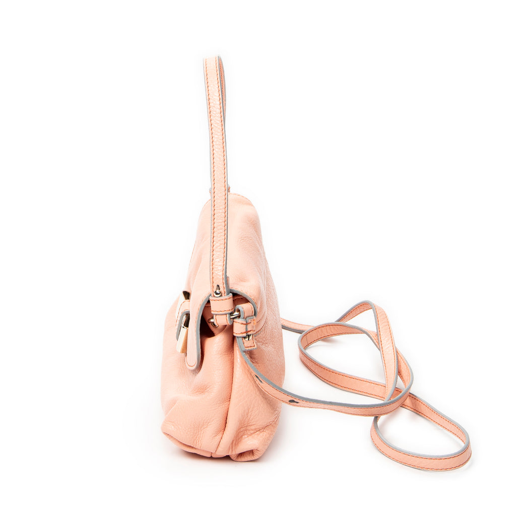 Shoulder Bag Lily Crossbody Peach Grained Calfskin Leather