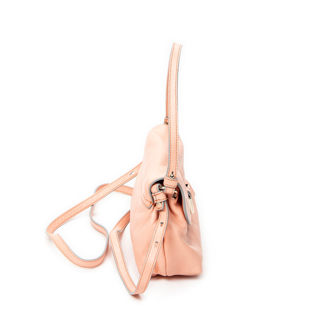 Shoulder Bag Lily Crossbody Peach Grained Calfskin Leather