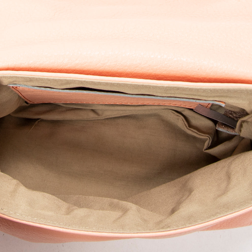 Shoulder Bag Lily Crossbody Peach Grained Calfskin Leather