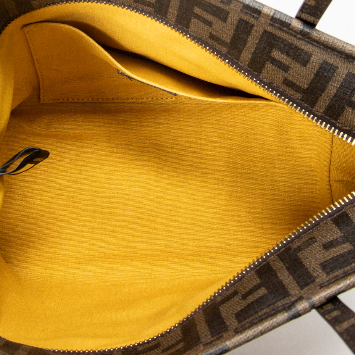 Handbag Small Embroidered Roll Tote Brown Zucca Coated Canvas