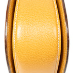 Handbag Medium Bamboo Top Handle Flap Yellow Grained Calfskin Leather
