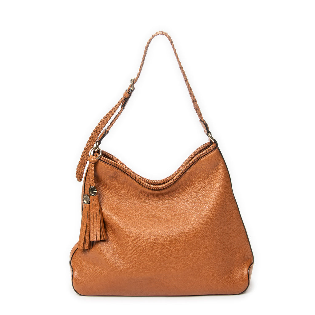 Shoulder Bag Medium Marrakech Hobo Tan Grained Calfskin Leather