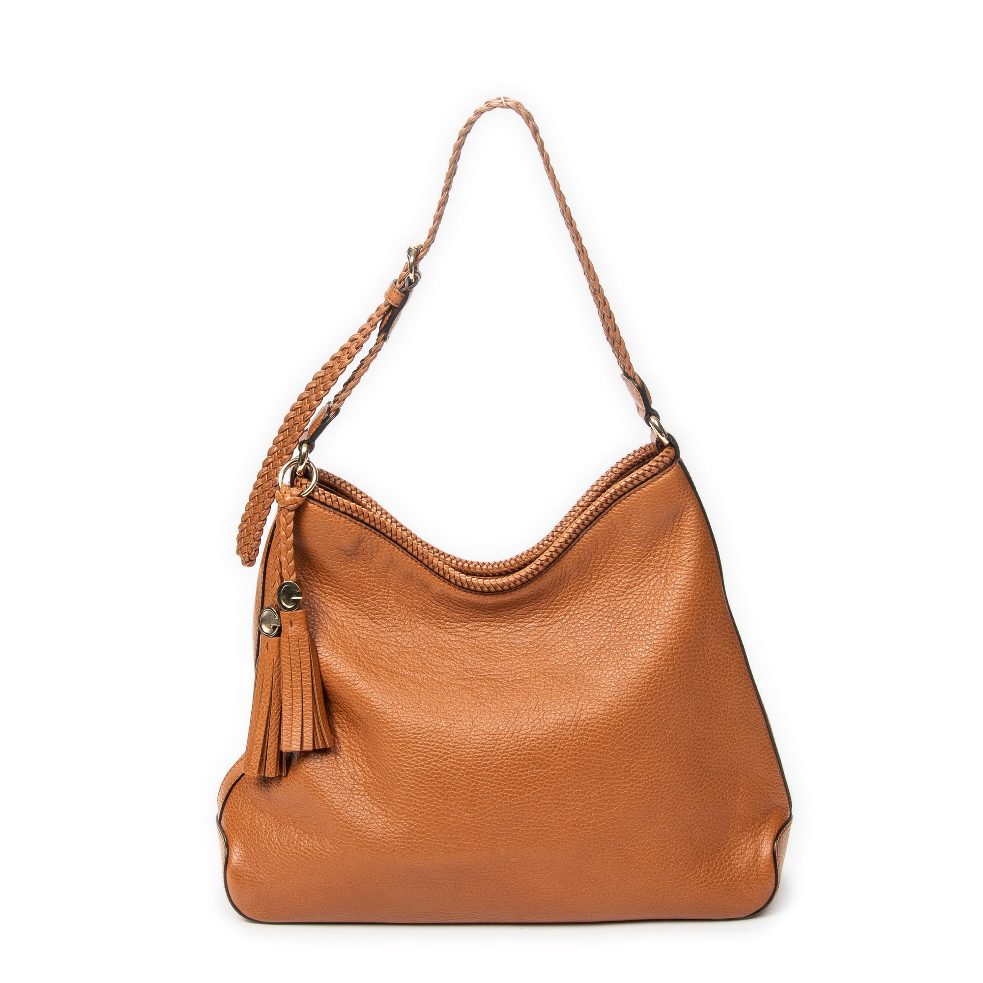 Shoulder Bag Medium Marrakech Hobo Tan Grained Calfskin Leather