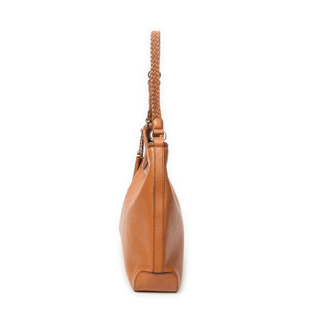 Shoulder Bag Medium Marrakech Hobo Tan Grained Calfskin Leather