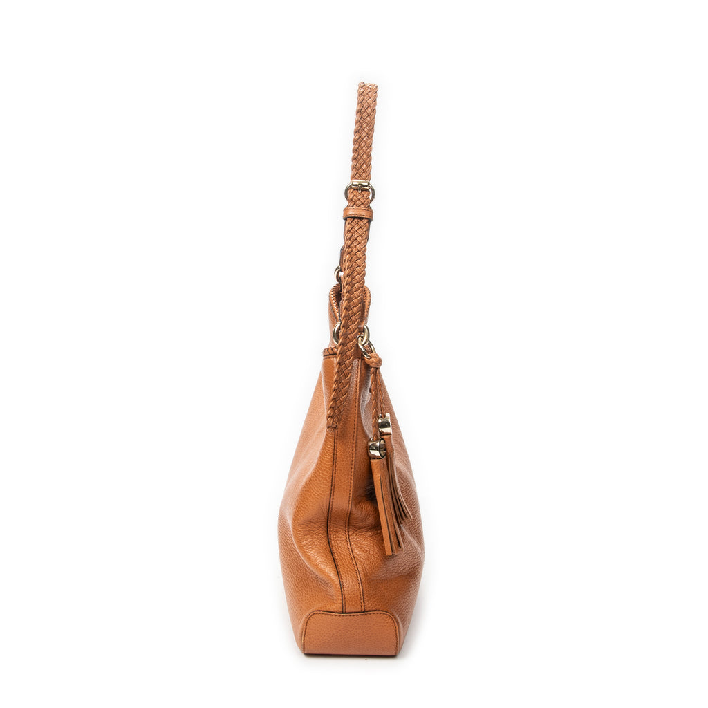 Shoulder Bag Medium Marrakech Hobo Tan Grained Calfskin Leather