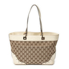 Shoulder Bag Punch Tote Ivory Monogrammed Canvas