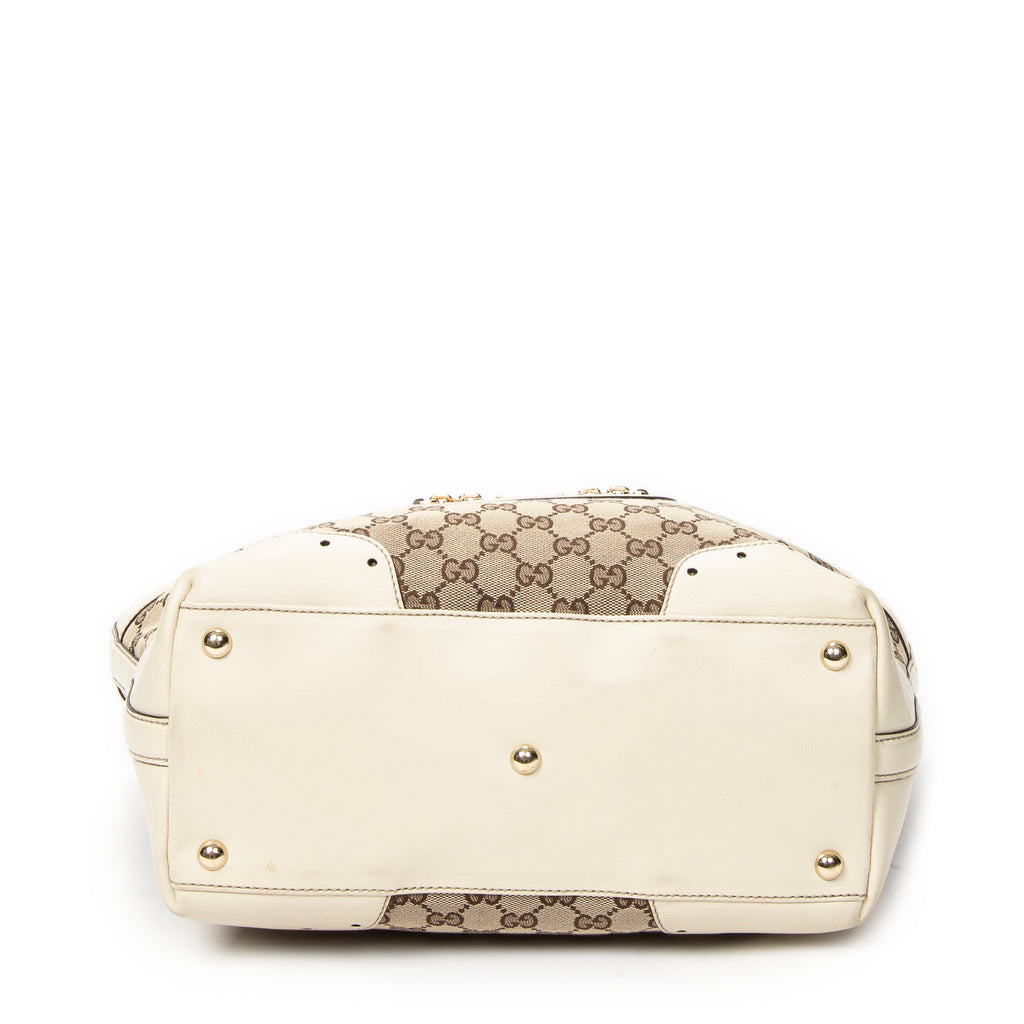 Shoulder Bag Punch Tote Ivory Monogrammed Canvas
