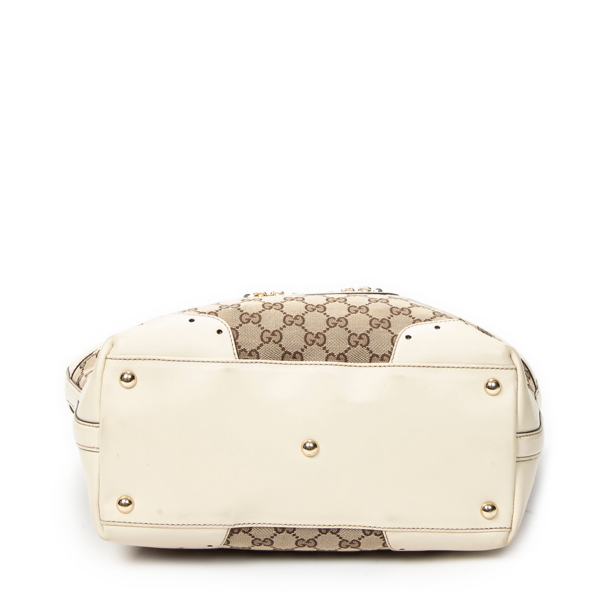 Shoulder Bag Punch Tote Ivory Monogrammed Canvas