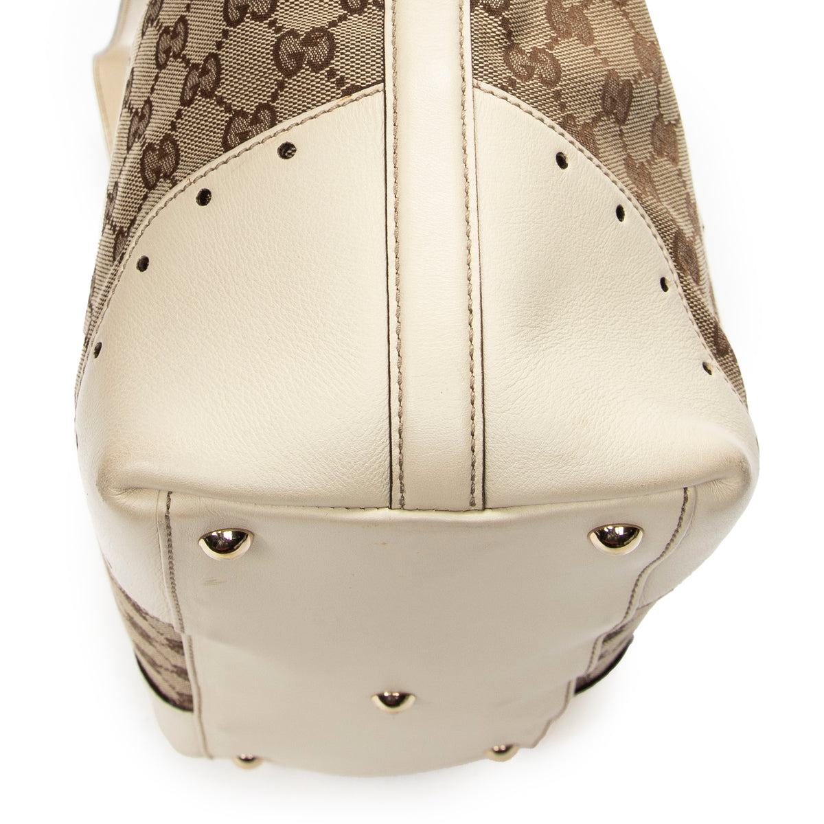 Shoulder Bag Punch Tote Ivory Monogrammed Canvas