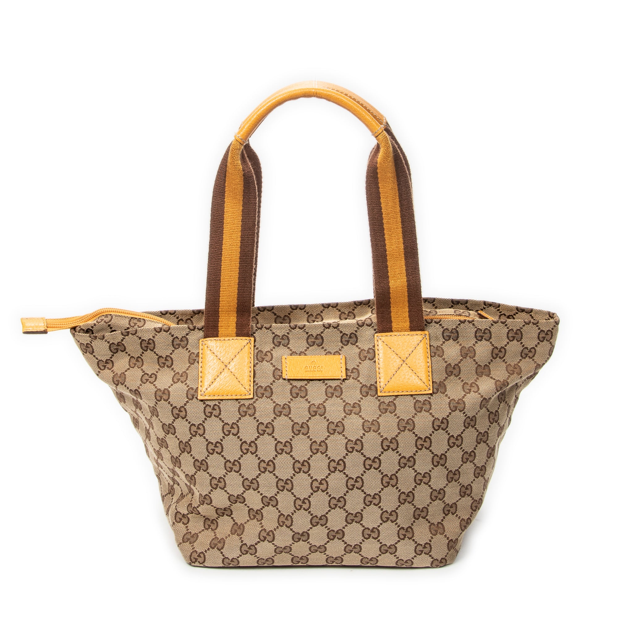 Shoulder Bag Medium Web Trapeze Tote Yellow Monogrammed Canvas