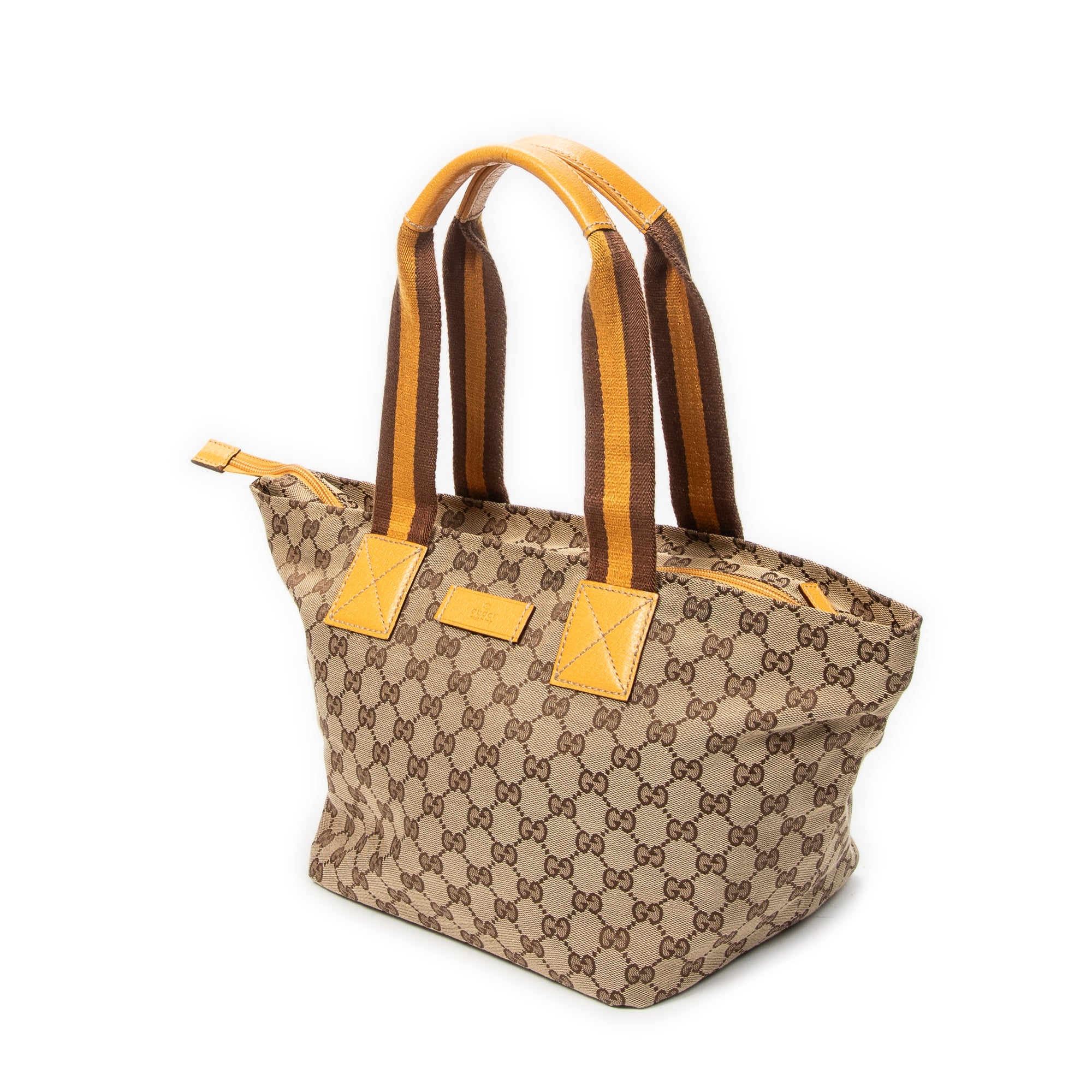 Shoulder Bag Medium Web Trapeze Tote Yellow Monogrammed Canvas