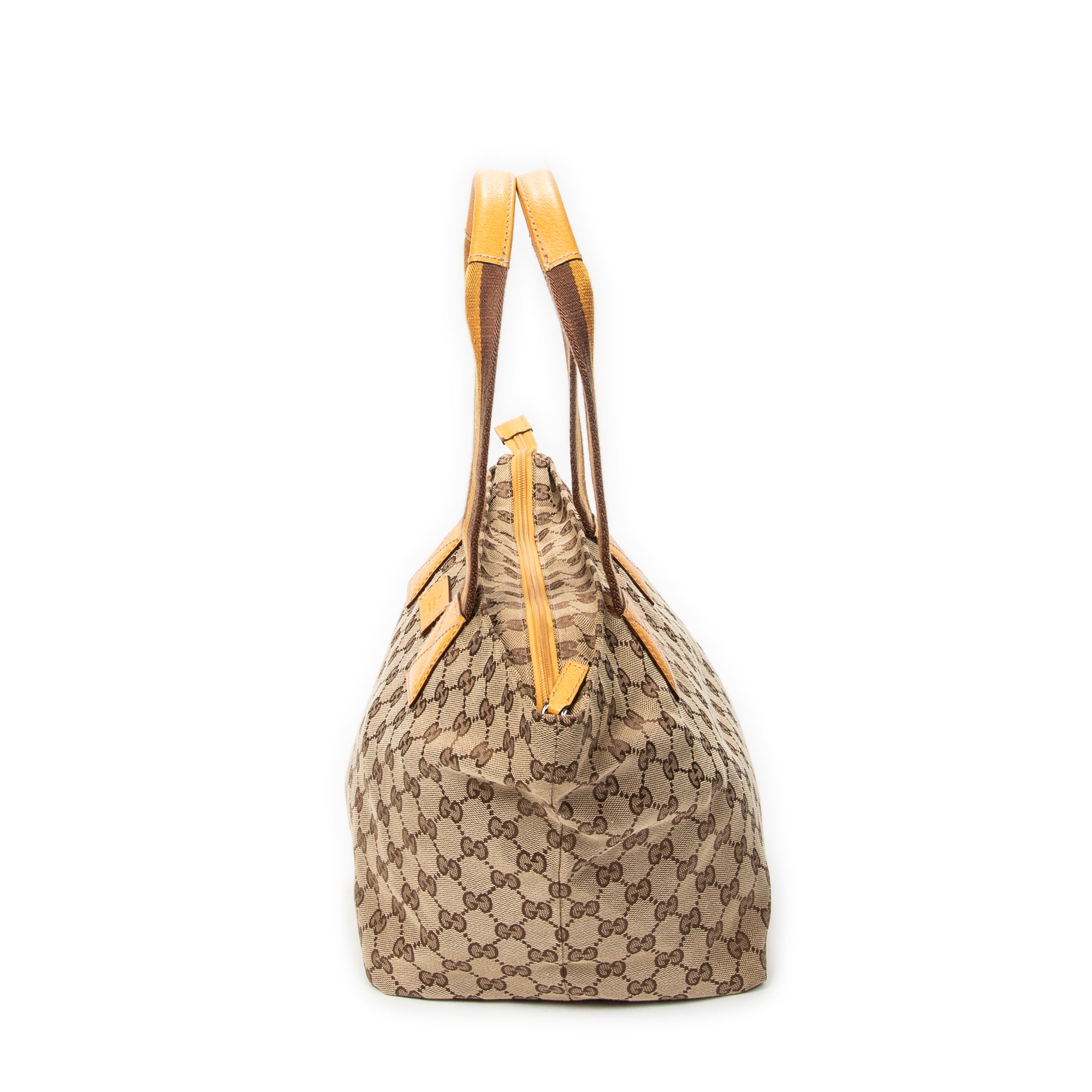 Shoulder Bag Medium Web Trapeze Tote Yellow Monogrammed Canvas
