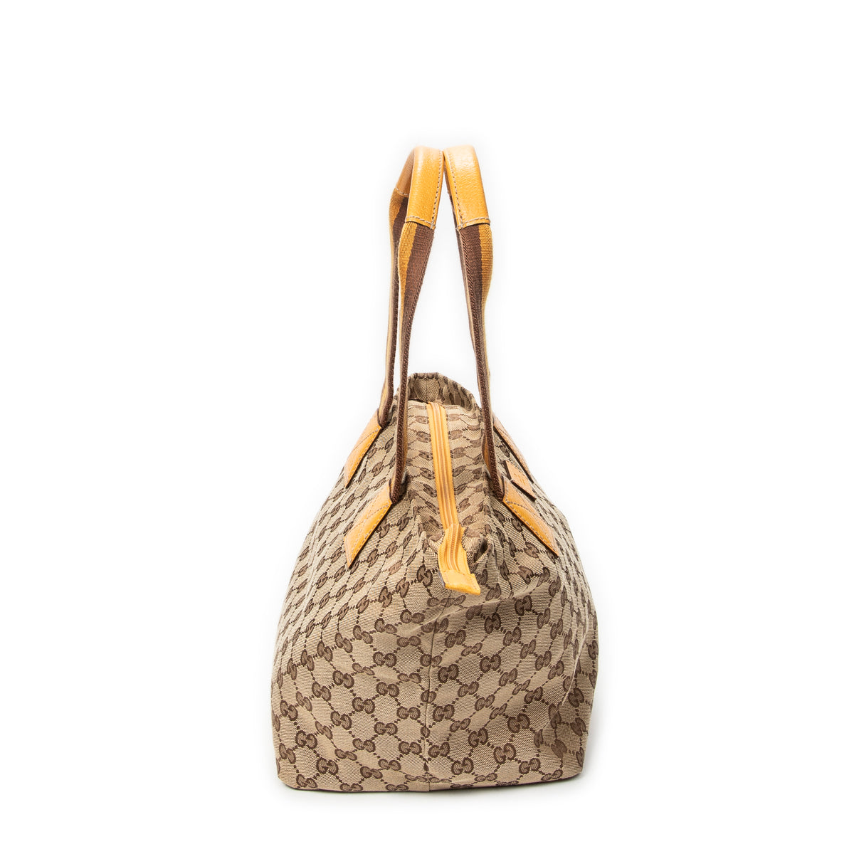 Shoulder Bag Medium Web Trapeze Tote Yellow Monogrammed Canvas