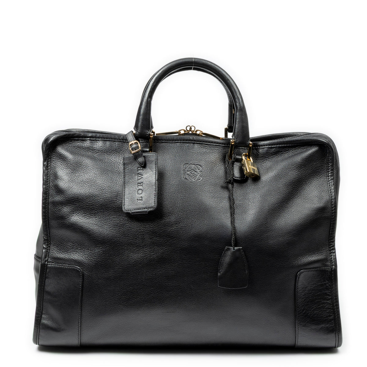 Handbag Amazona 40 Black Calfskin Leather