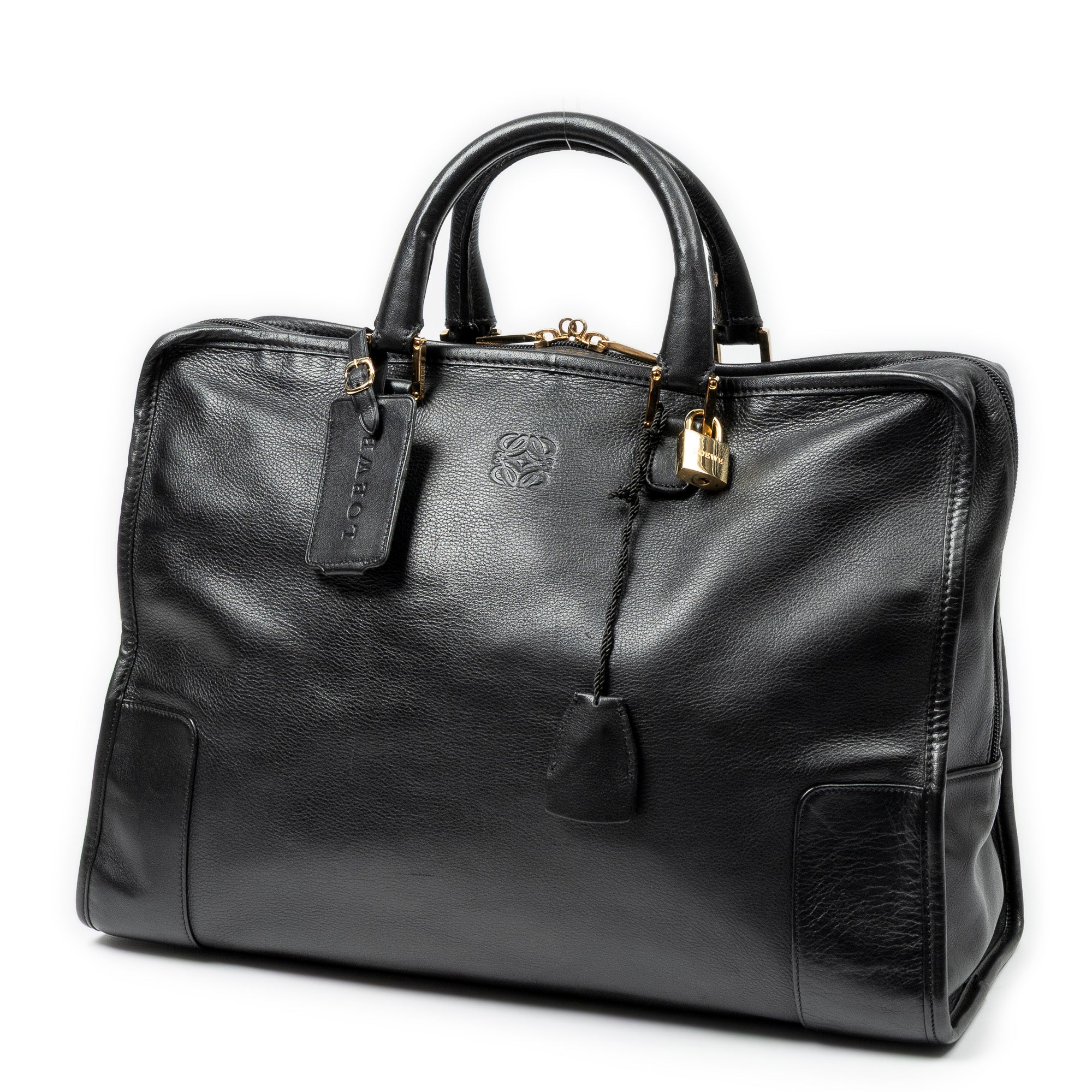 Handbag Amazona 40 Black Calfskin Leather