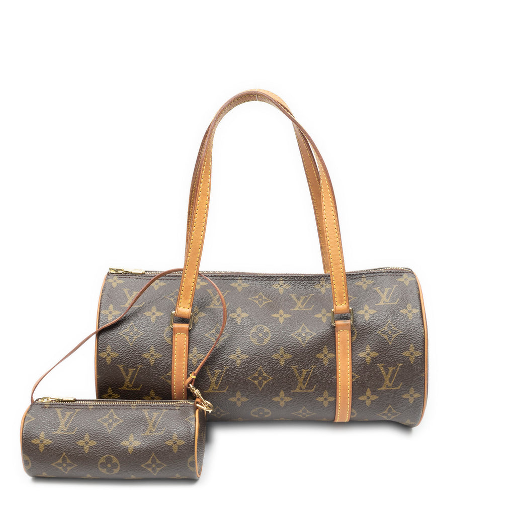 Handbag Papillon 30 Brown Monogram Canvas