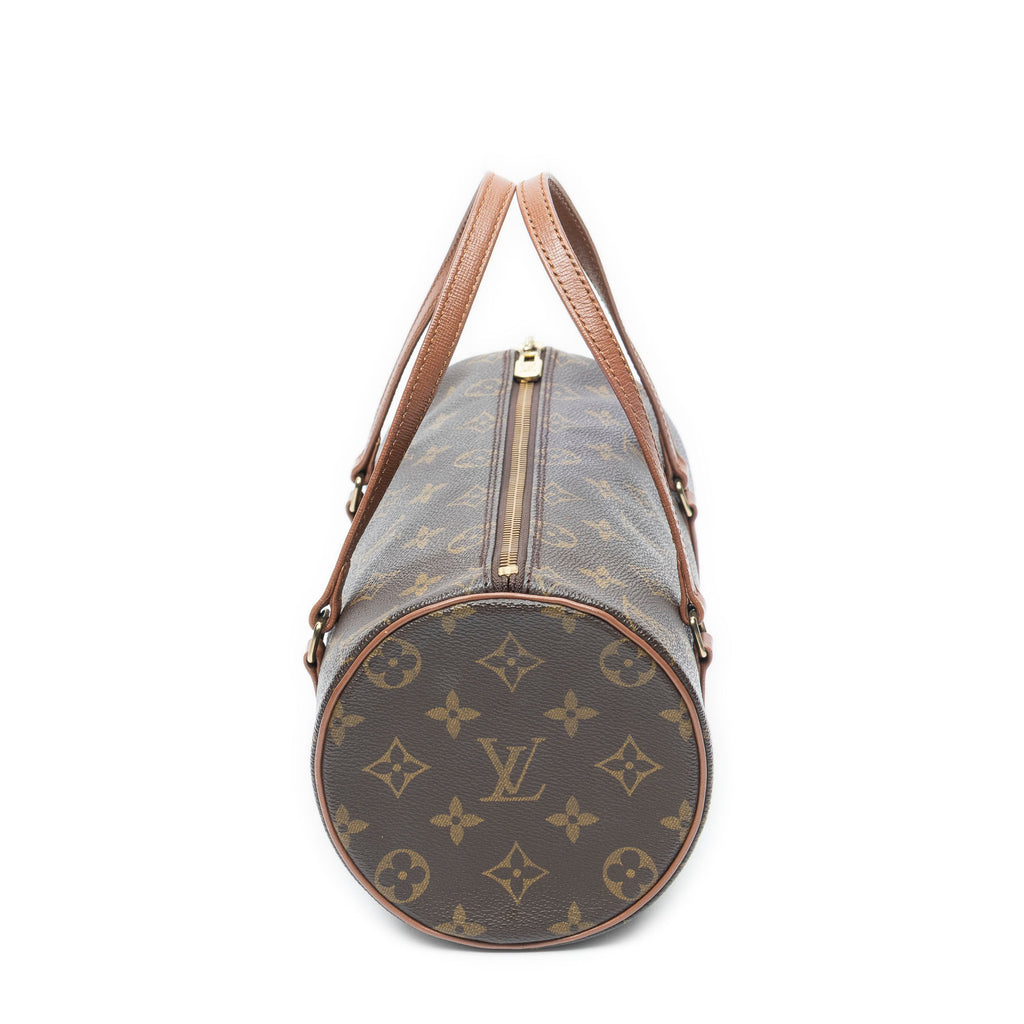 Handbag Papillon 26 Brown Monogram Canvas