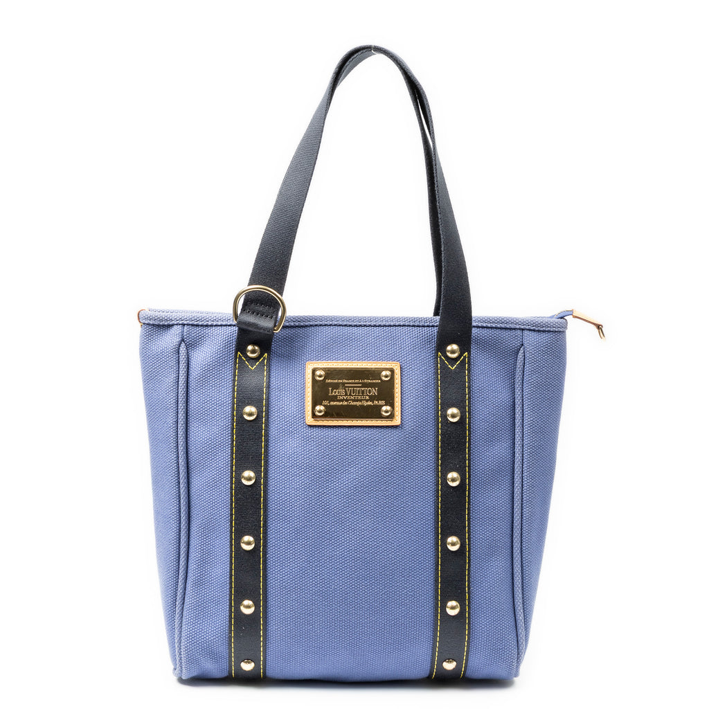 Shoulder Bag Antigua Cabas MM Purple Woven Canvas