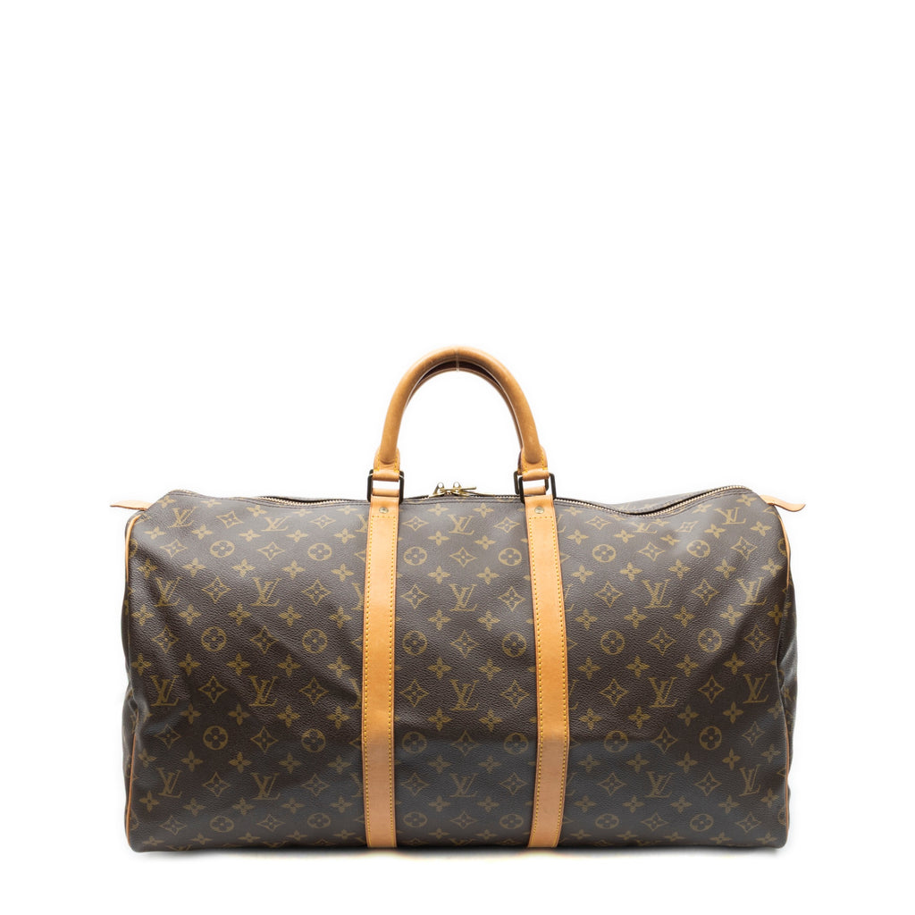 Travel Bag Keepall 55 Brown Monogram Canvas