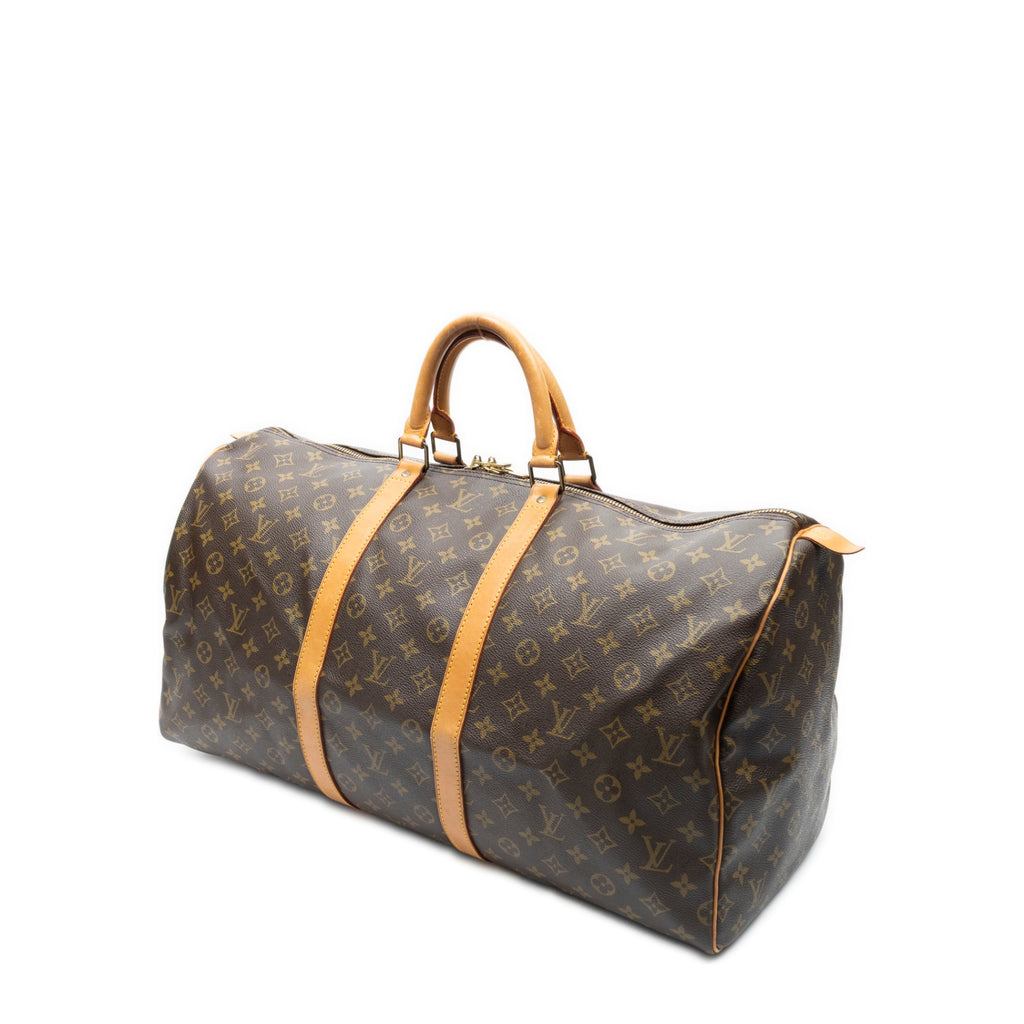 Travel Bag Keepall 55 Brown Monogram Canvas